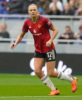 Liverpool, England, 12th October 2025. Fridolina Rolfo of Manchester Utd during the Everton Women vs Manchester United, ManU Women Barclays Women s Super League match at Hill Dickinson Stadium, Liverpool. Picture credit should read: Andrew Yates Sportimage EDITORIAL USE ONLY. No use with unauthorised audio, video, data, fixture lists, club league logos or live services. Online in-match use limited to 120 images, no video emulation. No use in betting, games or single club league player publications. SPI_088_AY_EVERTON_W_MAN_UTD_W SPI-4212-0069