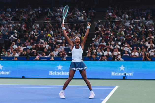 WUHAN, CHINA - OCTOBER 12: Coco Gauff of the United States celebrates after winning the Women s Singles Final match against Jessica Pegula of the United States on day 9 of 2025 Wuhan Open at Optics Valley International Tennis Center on October 12, 2025 in Wuhan, Hubei Province of China.  Copyright: xVCGx 111596754811
