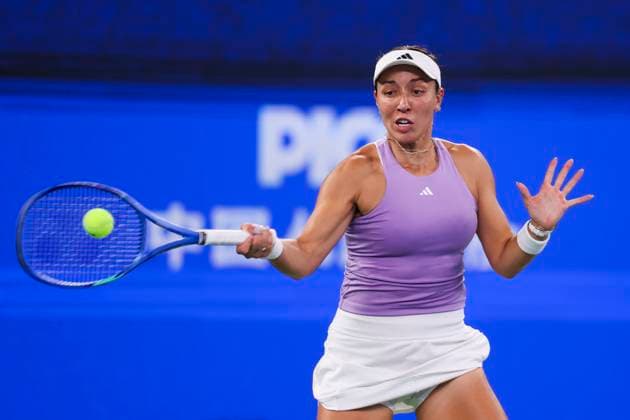 WUHAN, CHINA - OCTOBER 12: Jessica Pegula of the United States competes in the Women s Singles Final match against Coco Gauff of the United States on day 9 of 2025 Wuhan Open at Optics Valley International Tennis Center on October 12, 2025 in Wuhan, Hubei Province of China.  Copyright: xVCGx 111596759635