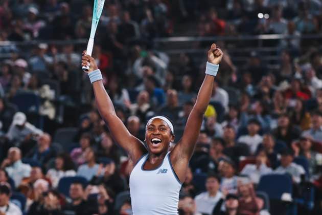 WUHAN, CHINA - OCTOBER 12: Coco Gauff of the United States celebrates after winning the Women s Singles Final match against Jessica Pegula of the United States on day 9 of 2025 Wuhan Open at Optics Valley International Tennis Center on October 12, 2025 in Wuhan, Hubei Province of China.  Copyright: xVCGx 111596759660