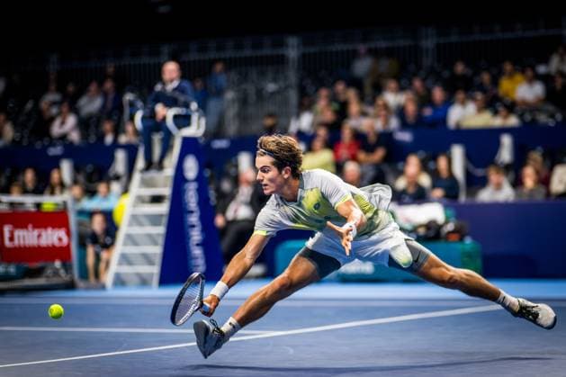 Junior champion Belgian Gilles Arnaud Bailly pictured in action during the European Open ATP, Tennis Herren tennis tournament in Brussels, on Sunday 12 October 2025. This year s edition of the tournament is taking place from 12 to 19 October 2025. JASPERxJACOBS  x136617523x