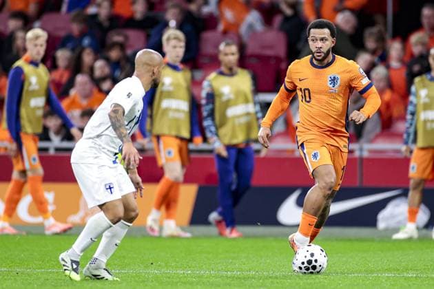 AMSTERDAM, 12-10-2025 , JohanCruyff Stadium , season 2025 2026 , FIFA World Cup, WM, Weltmeisterschaft, Fussball Qualifier between The Netherlands and Finland. Picture shows Netherlands player Memphis Depay Netherlands - Finland  x31479533x Copyright:
