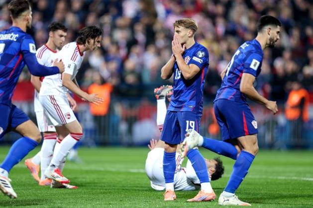 Croatia v Gibraltar - FIFA World Cup, WM, Weltmeisterschaft, Fussball 2026 Qualifier VARAZDIN, CROATIA - OCTOBER 12: Toni Fruk of Croatia reacts during the FIFA World Cup 2026 qualifier match between Croatia and Gibraltar at Football Stadium Varteks on October 12, 2025 in Varazdin, Croatia.  MatijaxHabljak PIXSELL