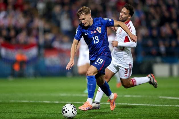 Croatia v Gibraltar - FIFA World Cup, WM, Weltmeisterschaft, Fussball 2026 Qualifier VARAZDIN, CROATIA - OCTOBER 12: Toni Fruk of Croatia runs with the ball during the FIFA World Cup 2026 qualifier match between Croatia and Gibraltar at Football Stadium Varteks on October 12, 2025 in Varazdin, Croatia.  MatijaxHabljak PIXSELL