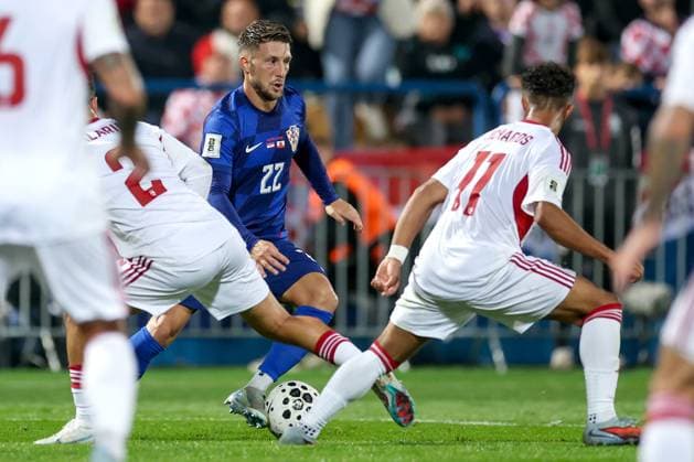 Croatia v Gibraltar - FIFA World Cup, WM, Weltmeisterschaft, Fussball 2026 Qualifier VARAZDIN, CROATIA - OCTOBER 12: Marco Pasalic of Croatia in action during the FIFA World Cup 2026 qualifier match between Croatia and Gibraltar at Football Stadium Varteks on October 12, 2025 in Varazdin, Croatia.  MatijaxHabljak PIXSELL