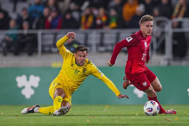 12.10.2025 KOWNO , LITWA - STADION Stadion im. S. Dariusa i S. Girenasa ( KAUNAS, LITHUANIA ) PILKA NOZNA (FOOTBALL) ELIMINACJE MISTRZOSTW SWIATA FIFA 2026 ( FIFA World Cup, WM, Weltmeisterschaft, Fussball 26â ¢ UEFA Qualifiers ) MECZ LITWA - POLSKA ( GAME LITHUANIA - POLAND ) NZ MICHAL SKORAS FOTO LUKASZ GROCHALA CYFRASPORT NEWSPIX.PL --- newspix.pl POLAND OUT! 