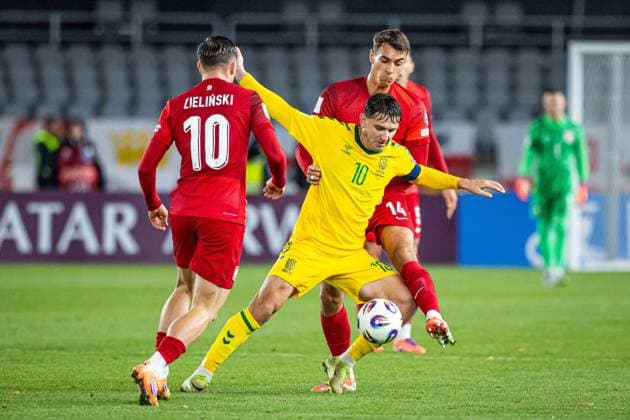 12.10.2025 KOWNO, DARIAUS IR GIRENO STADIONAS, PILKA NOZNA (FOOTBALL), ELIMINACJE MISTRZOSTW SWIATA FIFA 2026, MECZ LITWA - POLSKA ( LITHUANIA - POLAND ) NZ FEDOR CERNYCH JAKUB KIWIOR FOTO LUKASZ SKWIOT CYFRASPORT NEWSPIX.PL --- Newspix.pl POLAND OUT!  20251012CSLS00081