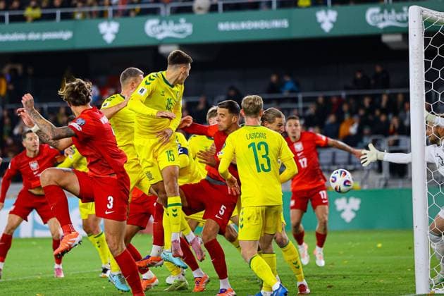 2025.10.12 Kowno Pilka nozna Kwalifikacje Mistrzostw Swiata 2026 Litwa - Polska N z bramka gol radosc na 1-0 Sebastian Szymanski Foto Pawel Andrachiewicz PressFocus 2025.10.12 Kaunas Football - FIFA World Cup, WM, Weltmeisterschaft, Fussball 2026 Qualifying round press conference, PK, Pressekonferenz and training before Lithuania - Poland bramka gol radosc na 1-0 Sebastian Szymanski Credit: Pawel Andrachiewicz PressFocus NEWSPIX.PL --- newspix.pl POLAND OUT! 