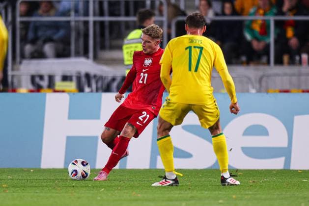 2025.10.12 Kowno Pilka nozna Kwalifikacje Mistrzostw Swiata 2026 Litwa - Polska N z Michal Skoras Foto Pawel Andrachiewicz PressFocus 2025.10.12 Kaunas Football - FIFA World Cup, WM, Weltmeisterschaft, Fussball 2026 Qualifying round press conference, PK, Pressekonferenz and training before Lithuania - Poland Michal Skoras Credit: Pawel Andrachiewicz PressFocus NEWSPIX.PL --- newspix.pl POLAND OUT! 