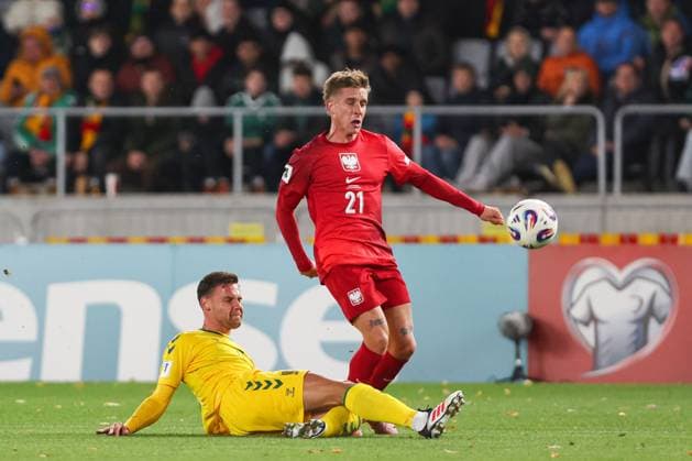 12.10.2025 Kowno. Pilka nozna. Eliminacje Mistrzostw Swiata 2026 mecz : Litwa - Polska --- Football. FIFA World Cup, WM, Weltmeisterschaft, Fussball eliminations match : Lithuania - Poland Nz Michal Skoras Fot. Igor Jakubowski Arena Akcji NEWSPIX.PL --- newspix.pl POLAND OUT! 