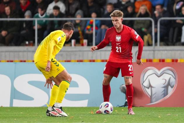 12.10.2025 Kowno. Pilka nozna. Eliminacje Mistrzostw Swiata 2026 mecz : Litwa - Polska --- Football. FIFA World Cup, WM, Weltmeisterschaft, Fussball eliminations match : Lithuania - Poland Nz Michal Skoras Fot. Igor Jakubowski Arena Akcji NEWSPIX.PL --- newspix.pl POLAND OUT! 