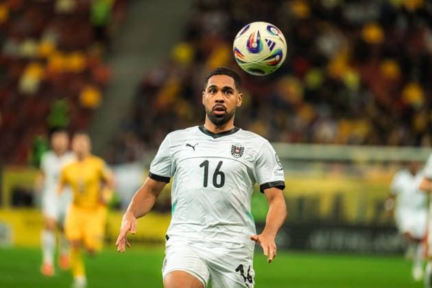 Romania v Austria - European Qualifiers Group H - FIFA World Cup, WM, Weltmeisterschaft, Fussball 2026 BUCHAREST, ROMANIA, OCTOBER 12, 2025 - Romania v Austria - European Qualifiers Group H - FIFA World Cup 2026, Phillipp Mwene during the match. Copyright: xVLADxBEREHOLSCHIx