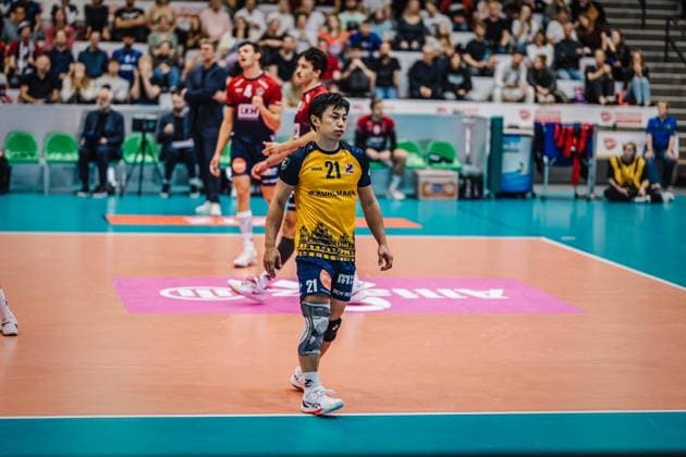 Volleyball mens season 2025 2026 Final League Cup 2025 SVG Lüneburg vs Berlin Recycling Volleys 12 10 2025 Sho Takahashi 21 SVG Lüneburg disappointed after losing points