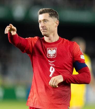 12th October 2025; Dariaus ir Gir& x117;no stadionas, Kaunas, Lithuania; FIFA World Cup, WM, Weltmeisterschaft, Fussball Qualifying Group G International Football, Lithuania vs Poland; Robert Lewandowski (POL), goal celebration for 2-0 in the 64th minute  FotoxOlimpik