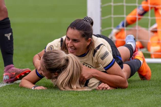 October 12, 2025, Alcala De Henares, Madrid, Spain: LAIA ALEIXANDRI of FC Barcelona, Barca Femenino celebrates a goal during the match belonging to La LigaF season 25 26 soccer Ã¢â‚¬oe ATLETICO DE MADRID FEM - FC BARCELONA Ã¢â‚¬Â held on october 12, 2025, at the Centro deportivo Alcala de Henares, Madrid, Spain. Alcala De Henares Spain - ZUMAc312 20251012_zsp_c312_294 Copyright: xOscarxManuelxSanchezx
