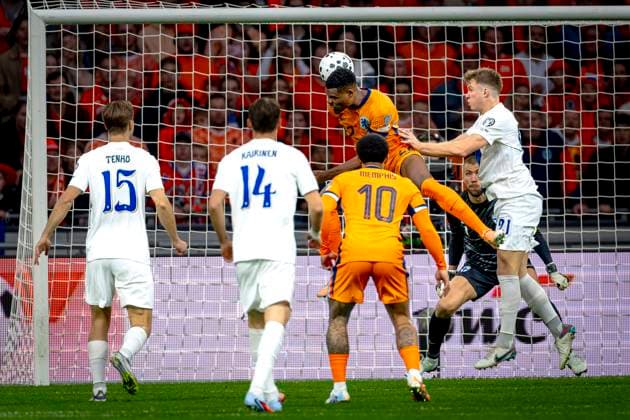 Netherlands defender Denzel Dumfries during the match Netherlands vs Finland at the Johan Cruijff ArenA for the European Qualifiers Group G season 2025-2026 in AMSTERDAM, Netherlands on 12 oktober 2025, (photo by Marcel van Dorst EYE4images DeFodi Images) Netherlands defender Denzel Dumfries during the match Netherlands vs Finland at the Johan Cruijff ArenA for the European Qualifiers Group G season 2025 2026 in AMSTERDAM, Netherlands on 12 oktober 2025, photo by Marcel van Dorst EYE4images DeFodi Images