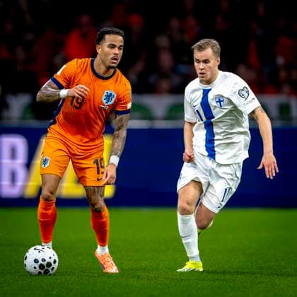 Netherlands forwarder Justin Kluivert during the match Netherlands vs Finland at the Johan Cruijff ArenA for the European Qualifiers Group G season 2025-2026 in AMSTERDAM, Netherlands on 12 oktober 2025, (photo by Marcel van Dorst EYE4images DeFodi Images) Netherlands forwarder Justin Kluivert during the match Netherlands vs Finland at the Johan Cruijff ArenA for the European Qualifiers Group G season 2025 2026 in AMSTERDAM, Netherlands on 12 oktober 2025, photo by Marcel van Dorst EYE4images DeFodi Images