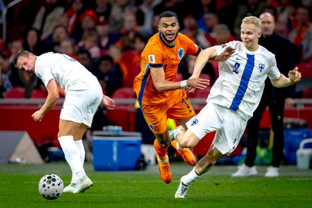 Netherlands forwarder Cody Gakpo, Finland defender Matti Peltola during the match Netherlands vs Finland at the Johan Cruijff ArenA for the European Qualifiers Group G season 2025-2026 in AMSTERDAM, Netherlands on 12 oktober 2025, (photo by Marcel van Dorst EYE4images DeFodi Images) Netherlands forwarder Cody Gakpo, Finland defender Matti Peltola during the match Netherlands vs Finland at the Johan Cruijff ArenA for the European Qualifiers Group G season 2025 2026 in AMSTERDAM, Netherlands on 12 oktober 2025, photo by Marcel van Dorst EYE4images DeFodi Images
