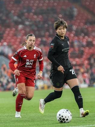 Aoba Fujino (20 Manchester City) on the ball during the Barclays Womens Super League fixture between Liverpool and Manchester City at Anfield in Liverpool, England Copyright: xNataliexMincher SPPx Sportspressphoto_SPR41962