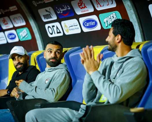 Egypt Wins Crucial Qualifier Mohamed Salah on the bench before the match between Egypt vs Guniea-Bissau in the FIFA World Cup, WM, Weltmeisterschaft, Fussball 2026 CAF Qualifiers - Group A at Cairo Stadium, Cairo, Egypt Cairo Cairo Egypt Copyright: xMohamedxTageldinx