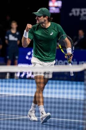 US Eliot Spizzirri pictured in action during the European Open ATP, Tennis Herren tennis tournament in Brussels, on Monday 13 October 2025. This year s edition of the tournament is taking place from 12 to 19 October 2025. JASPERxJACOBS  x136668800x