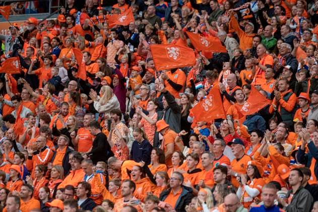 Amsterdam The Netherlands 12th October 2025 UEFA 2026 FIFA World Cup, WM, Weltmeisterschaft, Fussball qualification match The Netherlands vs Finland in the Johan Cruijff Arena. Dutch fans celebrate the first goal in the opening minutes. football, game, team, international, interland, national, squad, kwalificatie, elftal,Dutch,