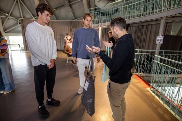 Brazilian Joao Fonseca and Belgian Zizou Bergs pictured during media day during the European Open ATP, Tennis Herren tennis tournament in Brussels, on Monday 13 October 2025. This year s edition of the tournament is taking place from 12 to 19 October 2025. DAVIDxPINTENS  x136674192x