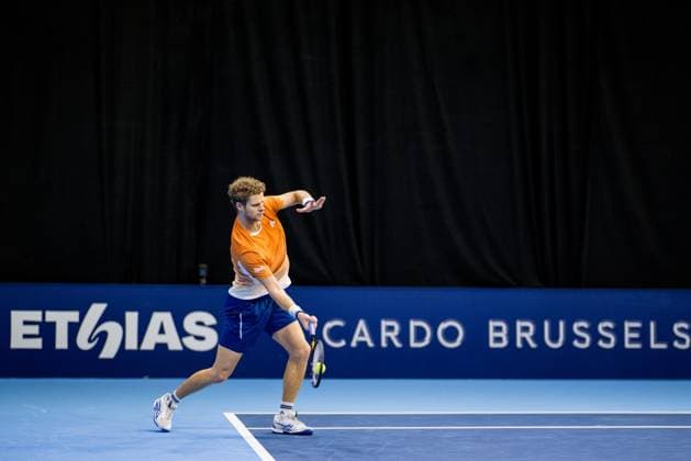 German Yannick Hanfmann pictured in action during the European Open ATP, Tennis Herren tennis tournament in Brussels, on Monday 13 October 2025. This year s edition of the tournament is taking place from 12 to 19 October 2025. JASPERxJACOBS  x136675323x