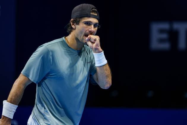 US Marcos Giron pictured during the European Open ATP, Tennis Herren tennis tournament in Brussels, on Monday 13 October 2025. This year s edition of the tournament is taking place from 12 to 19 October 2025. DAVIDxPINTENS  x136691270x
