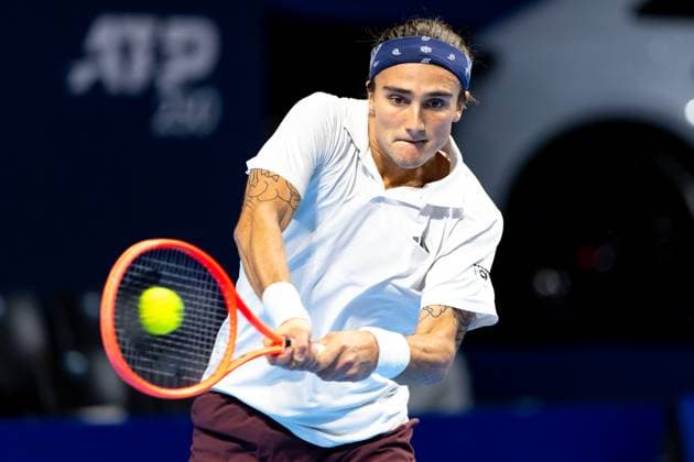 2025-10-13 BNP Paribas Fortis European Open Day One BRUSSELS, BELGIUM - OCTOBER 13: Mattia Bellucci of Italy in action during Day One of the BNP Paribas Fortis European Open at Brussels Expo on October 13, 2025 in Brussels, Belgium. (Photo by Joris Verwijst BSR Agency) Brussels Belgium Content not available for redistribution in The Netherlands directly or indirectly through any third parties. Copyright: xBSRxAgencyx