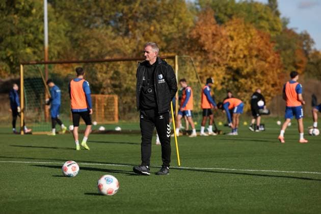 Coach Petrik Sander 1 FC Magdeburg 2 Soccer Bundesliga Season 2025 2026 Training 1 FC Magdeburg at the Avnet Arena in Magdeburg Soccer,Man,Men,Germany,13 10 2025