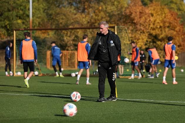 Coach Petrik Sander 1 FC Magdeburg 2 Soccer Bundesliga Season 2025 2026 Training 1 FC Magdeburg at the Avnet Arena in Magdeburg Soccer,Man,Men,Germany,13 10 2025