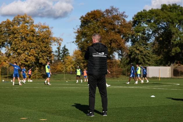 Coach Petrik Sander 1 FC Magdeburg 2 Soccer Bundesliga Season 2025 2026 Training 1 FC Magdeburg at the Avnet Arena in Magdeburg Soccer,Man,Men,Germany,13 10 2025