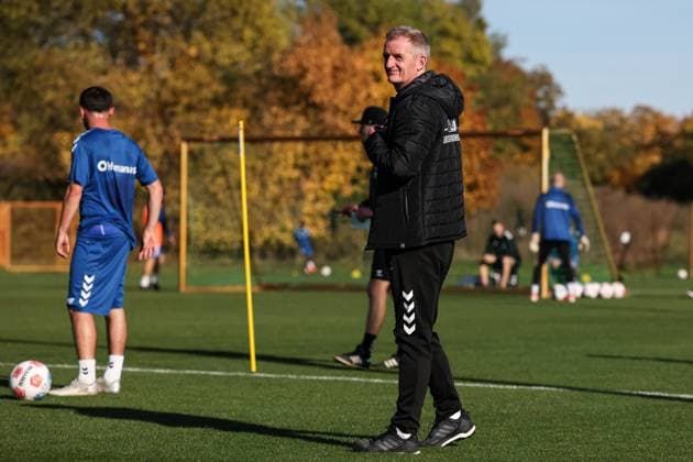 Coach Petrik Sander 1 FC Magdeburg 2 Soccer Bundesliga Season 2025 2026 Training 1 FC Magdeburg at the Avnet Arena in Magdeburg Soccer,Man,Men,Germany,13 10 2025