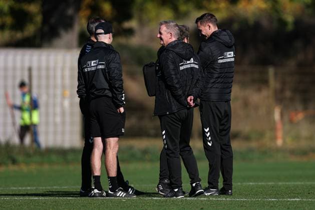 Coach Petrik Sander 1 FC Magdeburg withCo Coach Silvio Bankert l ,1 FC Magdeburg and Coach Pascal Ibold 1 FC Magdeburg 2 Soccer Bundesliga Season 2025 2026 Training 1 FC Magdeburg at the Avnet Arena in Magdeburg Soccer,Man,Men,Germany,13 10 2025