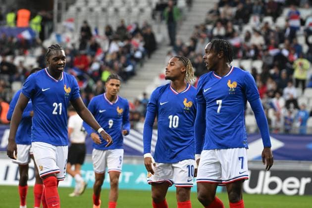 Football : 2025 UEFA European Under-21 Championship qualification -France v Estonia mathys TEL of France during the 2025 UEFA European Under-21 Championship qualification, Group C football match between France u 21 and Estonia u 21 at the Alpes stadium Grenoble on October 13, 2025  Copyright: xALLILI_MOURADx