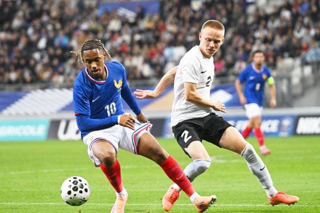 Football : 2025 UEFA European Under-21 Championship qualification -France v Estonia Wilson ODOBERT of France during the 2025 UEFA European Under-21 Championship qualification, Group C football match between France u 21 and Estonia u 21 at the Alpes stadium Grenoble on October 13, 2025  Copyright: xALLILI_MOURADx