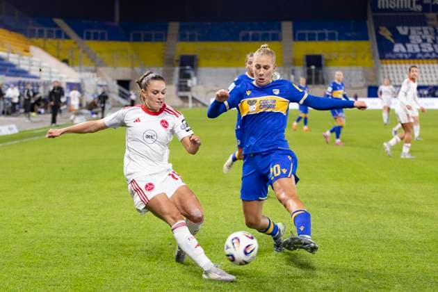 Google Pixel Womens Bundesliga FC Carl Zeiss Jena vs 1 FC Nürnberg Jena 13 10 2025 Sanja Homann 19 1 FC Nürnberg vs Steffi Schmid 20 FC Carl Zeiss Jena Google Pixel Womens Bundesliga FC Carl Zeiss Jena vs 1 FC Nürnberg ad hoc arena at Ernst Abbe Sportfeld 13 10 2025 Copyright: xBEAUTIFULxSPORTS Duehringx