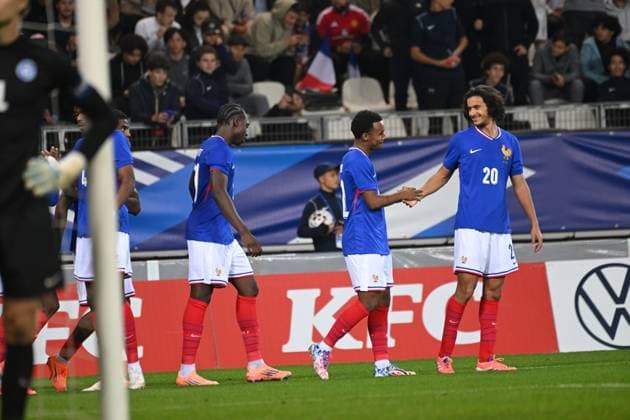 Football : 2025 UEFA European Under-21 Championship qualification -France v Estonia Eli Junior KROUPI of France during the 2025 UEFA European Under-21 Championship qualification, Group C football match between France u 21 and Estonia u 21 at the Alpes stadium Grenoble on October 13, 2025  Copyright: xALLILI_MOURADx