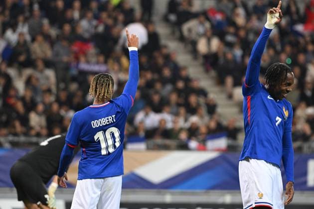 Football : 2025 UEFA European Under-21 Championship qualification -France v Estonia Wilson ODOBERT of France during the 2025 UEFA European Under-21 Championship qualification, Group C football match between France u 21 and Estonia u 21 at the Alpes stadium Grenoble on October 13, 2025  Copyright: xALLILI_MOURADx
