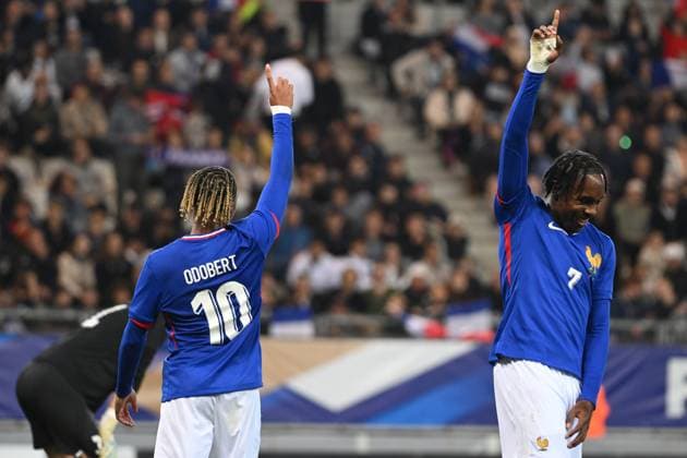Football : 2025 UEFA European Under-21 Championship qualification -France v Estonia Wilson ODOBERT of France during the 2025 UEFA European Under-21 Championship qualification, Group C football match between France u 21 and Estonia u 21 at the Alpes stadium Grenoble on October 13, 2025  Copyright: xALLILI_MOURADx