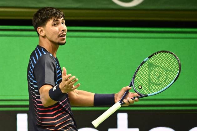 STOCKHOLM, SWEDEN 20251013 Alexei Popyrin, Australia, against Sebastian Korda, USA, during the BNP Paribas Nordic Open tennis tournament at the Kungliga tennishallen STOCKHOLM SWEDEN x10030x  Copyright: xJonasxEkströmer TTx TENNIS NORDIC OPEN