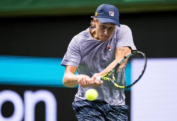251013 Leo Borg of Sweden competes in a men s singles tennis match during day 1 of the ATP 250 Nordic Open on October 13, 2025 in Stockholm Photo Emma Wallskog BILDBYRAN COP 320 EW0577 tennis nordic open nordic open 2024 bbeng sverige sweden  Copyright: EMMAxWALLSKOG BB251013EW042