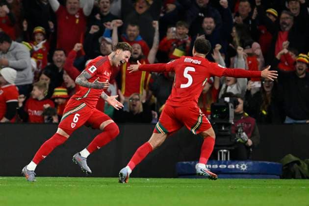Wales v Belgium - FIFA World Cup, WM, Weltmeisterschaft, Fussball 2026 UEFA Qualifier CARDIFF, WALES - OCTOBER 13 : Rodon Joe defender of Wales celebrates scoring a goal during the FIFA World Cup 2026 European Qualifier match between Wales and Belgium at the Cardiff City stadium on October 13, 2025 in Cardiff, Wales, 13 10 2025 Cardiff Wales  Copyright: xDhax