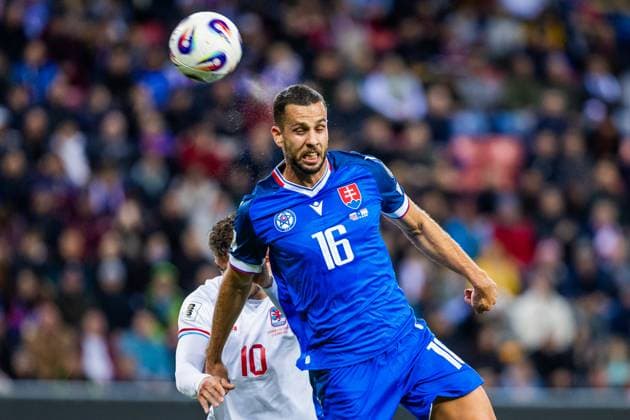 SLOVAKIA - LUXEMBOURG David Hancko of Slovakia during European qualifier of World Cup 2026 football match between Slovakia and Luxembourg. City Arena, Trnava, Slovakia, October 13, 2025. Copyright: xx 080A1115