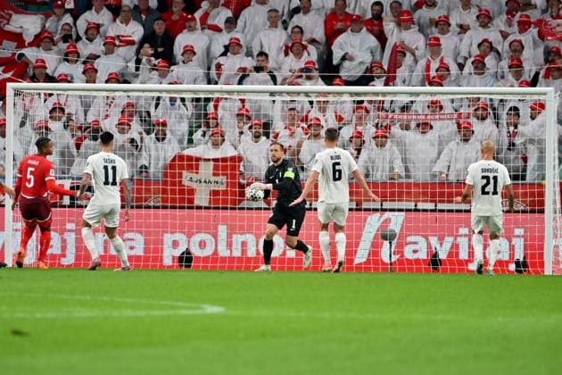 Ljubljana, Slovenia, October 13th 2025, Jan Oblak of Slovenia (C) in action during the UEFA European Qualifiers for 2026 World Cup, Group B match between Slovenia and Switzerland at Stadium Stozice, Ljubljana, Slovenia. (Photo by Igor Kupljenik Sports Press Photo) Copyright: xIgorxKupljenikx xSPPx Sportspressphoto_SPR42169