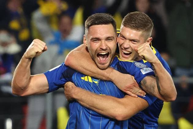 World Cup European Qualifiers Match Ukraine - Azerbaijan Oleksii Hutsulyak celebrates his goal during the football World Cup European Qualifiers match Ukraine - Azerbaijan at Cracovia Stadium in Krakow, Poland on October 13, 2025. Krakow Poland  Copyright: xJakubxPorzyckix originalFilename:porzycki-worldcup251013_npIKK.jpg