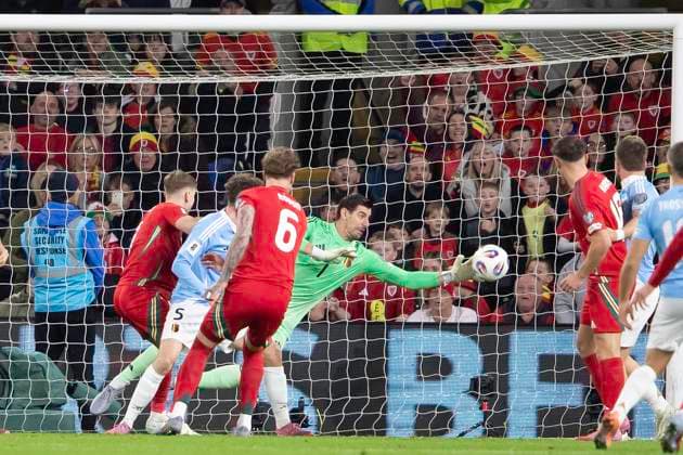 Wales v Belgium, Cardiff, UK - 13 Oct 2025 Goal celebrations for Joe Rodon of Wales during the World Cup Qualifier between Wales and Belgium at Cardiff City Stadium, Cardiff on 13 Oct 2025. Cardiff Cardiff City Stadium Wales GBR Copyright: xKaraxThomas PPAUKx PPA-223300