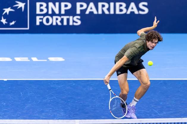 2025-10-13 BNP Paribas Fortis European Open Day One BRUSSELS, BELGIUM - OCTOBER 13: Alexander Blockx of Belgium in action during Day One of the BNP Paribas Fortis European Open at Brussels Expo on October 13, 2025 in Brussels, Belgium. (Photo by Joris Verwijst BSR Agency) Brussels Belgium Content not available for redistribution in The Netherlands directly or indirectly through any third parties. Copyright: xBSRxAgencyx