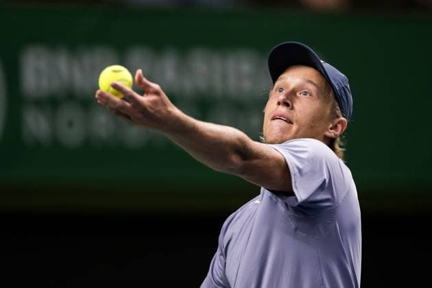 251013 Leo Borg of Sweden competes in a men s singles tennis match during day 1 of the ATP 250 Nordic Open on October 13, 2025 in Stockholm Photo Emma Wallskog BILDBYRAN COP 320 EW0577 tennis nordic open nordic open 2024 bbeng  Copyright: EMMAxWALLSKOG BB251013EW068